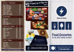 menu Menu for secondzz